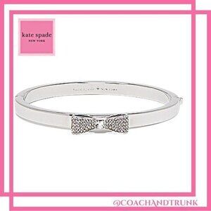 NWT KATE SPADE Ready Set Bow Silver And Pave' Bangle Bracelet